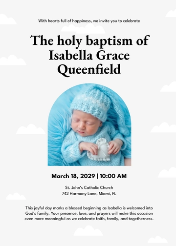 Free Joyful Christening Invitation Template to Edit Online