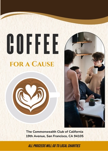 Professional Coffee Fundraiser Invitation Template - Edit Online & Download