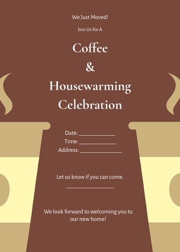 Blank Coffee Housewarming Invitation Template - Edit Online & Download