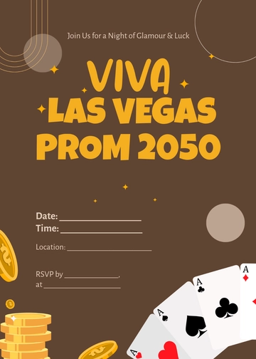 Blank Casino Inspired Prom Invitation Template - Edit Online & Download