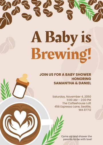 Coffee Baby Shower Invitation Template - Edit Online & Download