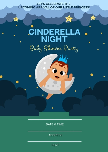 Blank Cinderella Baby Shower Invitation Template - Edit Online & Download