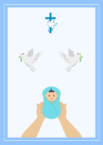 Minimalist Background Christening Invitation Template - Edit Online & Download