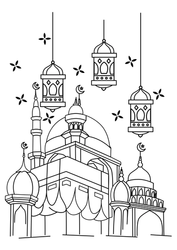 Ramadan Outline Drawing Template - Edit Online & Download