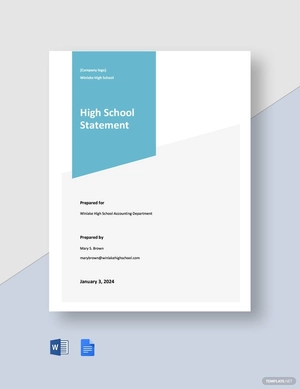 High School Statement Template