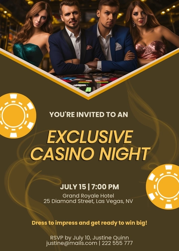 Fabulous Online Casino Invitation Template - Edit Online & Download