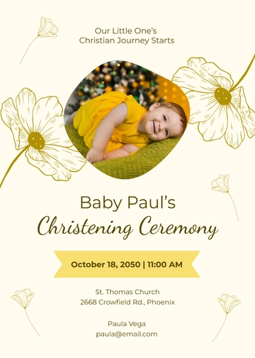 Gold Foil Christening Invitation Template - Edit Online & Download