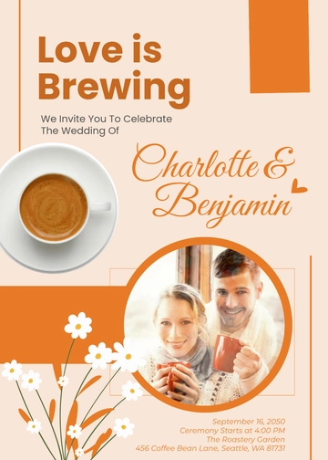 Coffee Wedding Invitation Design Template - Edit Online & Download