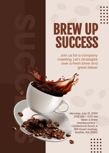Modern Coffee Company Meeting Invitation Template - Edit Online & Download