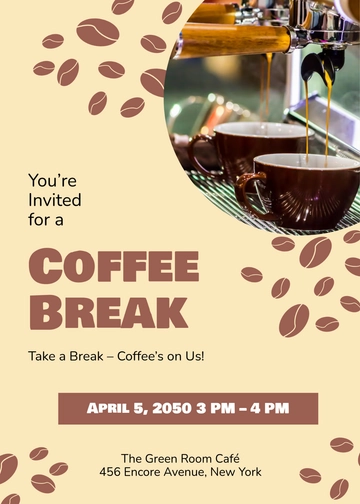 Coffee Break Invitation Template for Rehearsals - Edit Online & Download