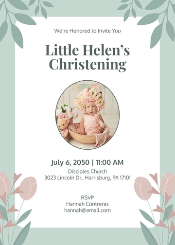 Beautiful Christening Invitation Template - Edit Online & Download