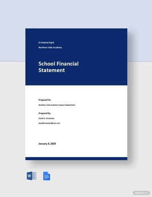 School Financial Statement Template