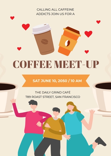 Coffee Lovers’ Meet-Up Invitation Template - Edit Online & Download