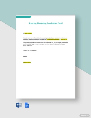 Sourcing Marketing Candidates Email Template