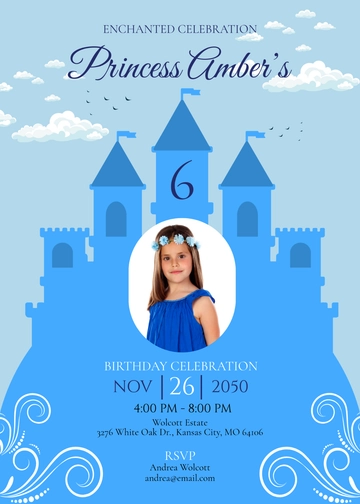 Creative Cinderella Castle Invitation Template - Edit Online & Download
