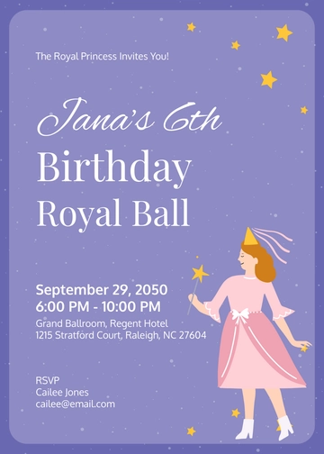 Modern Cinderella Royal Ball Invitation Template - Edit Online & Download