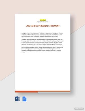 Law School Personal Statement Template