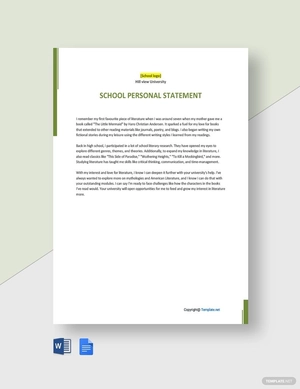 School Personal Statement Template