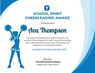 School Cheerleading Certificate Template - Edit Online & Download