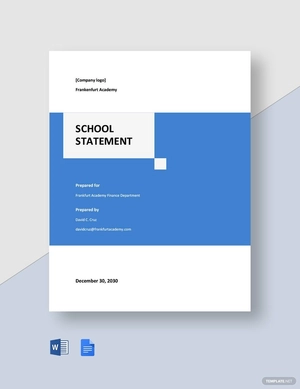 Simple School Statement Template