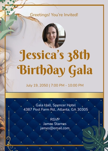 Professional Luxury Gray Adult Birthday Invitation Template - Edit Online & Download