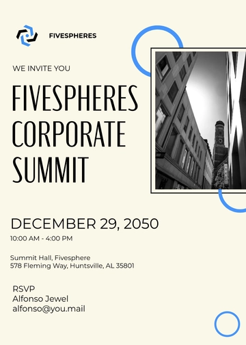Minimalist Corporate Event Invitation Template - Edit Online & Download