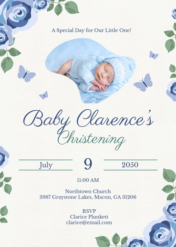 Cute Christening Invitation Template - Edit Online & Download