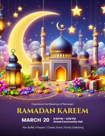 Beautiful Background Ramadan Flyer Template - Edit Online & Download