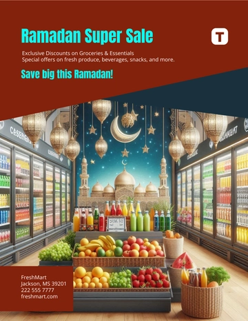 Ramadan Supermarket Offer Flyer Template - Edit Online & Download