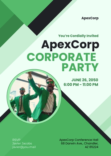 Simple Corporate Party Event Invitation Template - Edit Online & Download