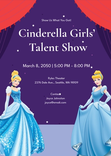 Cinderella Talent Show Invitation Template - Edit Online & Download