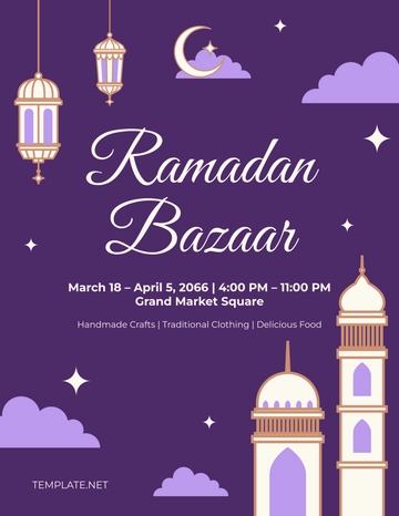 Aesthetic Ramadan Bazaar Flyer Template - Edit Online & Download