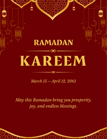 Luxury Red Ramadan Flyer Template - Edit Online & Download