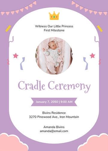 Little Princess Cradle Ceremony Invitation Template - Edit Online & Download