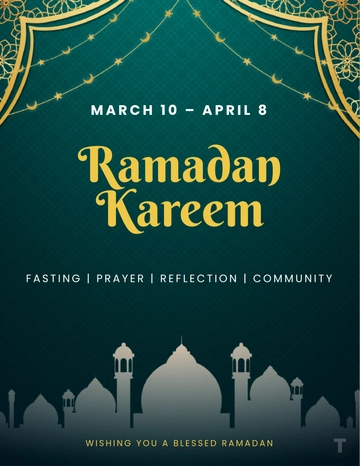 Green & Gold Ramadan Flyer Template - Edit Online & Download