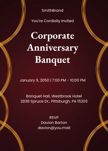 Corporate Banquet Event Invitation Template - Edit Online & Download