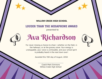 Customizable Funny Cheerleading Certificate Template - Edit Online & Download