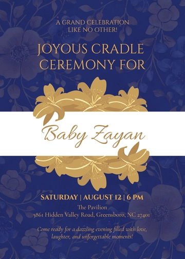 Maximalist Cradle Ceremony Invitation Template - Edit Online & Download