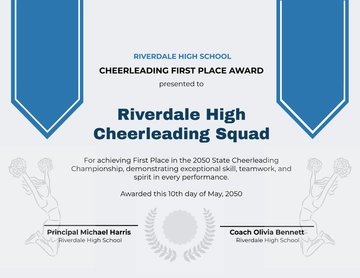 Modern Cheerleading First Place Certificate Template - Edit Online & Download
