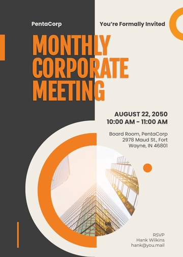 Corporate Meeting Event Invitation Template - Edit Online & Download