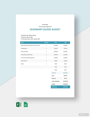 Secondary School Budget