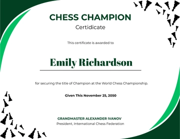 Modern Chess Champion Certificate Template - Download | Template.net