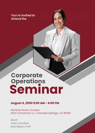 Corporate Seminar Event Invitation Template - Edit Online & Download