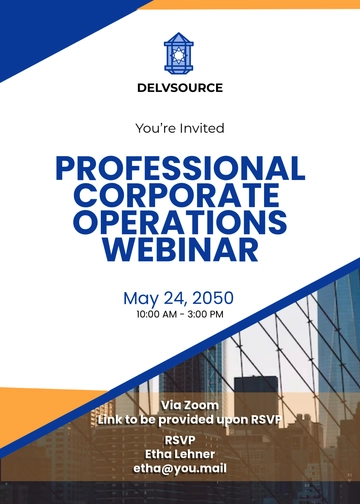 Professional Corporate Webinar Event Invitation Template - Edit Online & Download