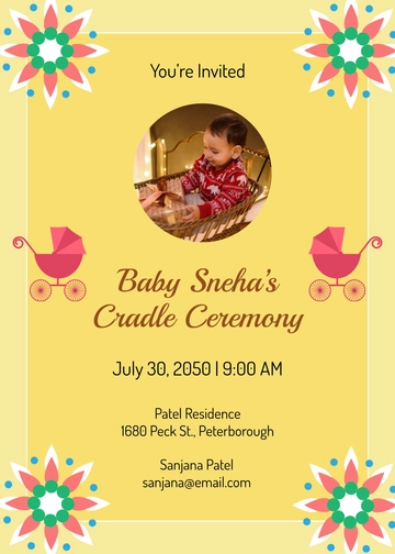 Traditional Cradle Ceremony Invitation Template - Edit Online & Download