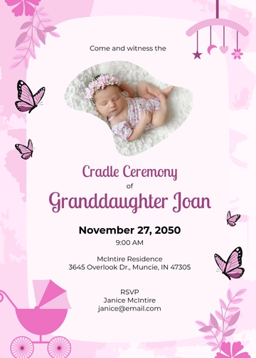 Granddaughter Cradle Ceremony Invitation Template - Edit Online & Download