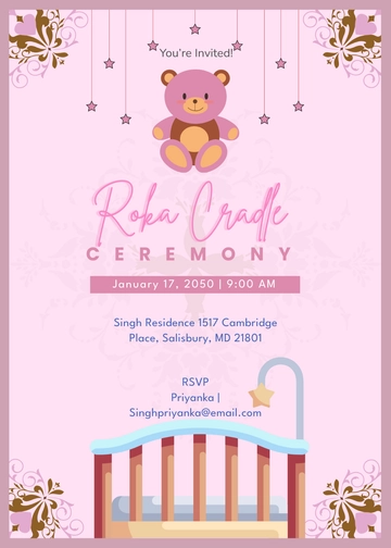 Aesthetic Roka Cradle Ceremony Invitation Template - Edit Online & Download