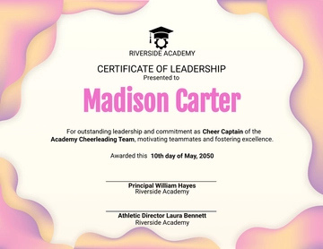Cheerleading Certificate for Captain Template - Edit Online & Download
