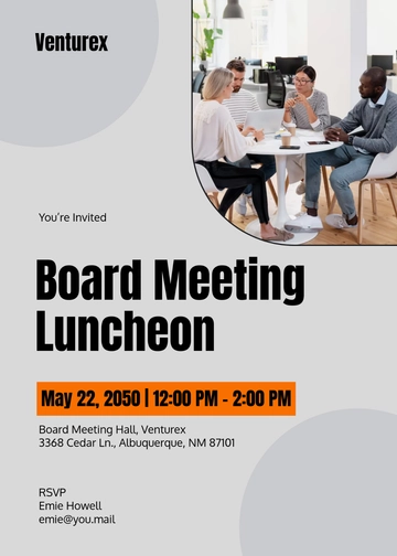 Corporate Luncheon Event Invitation Template - Edit Online & Download