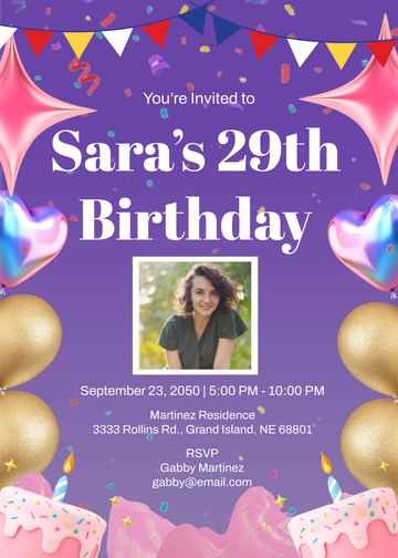 Modern Agate Adult Birthday Invitation Template - Edit Online & Download